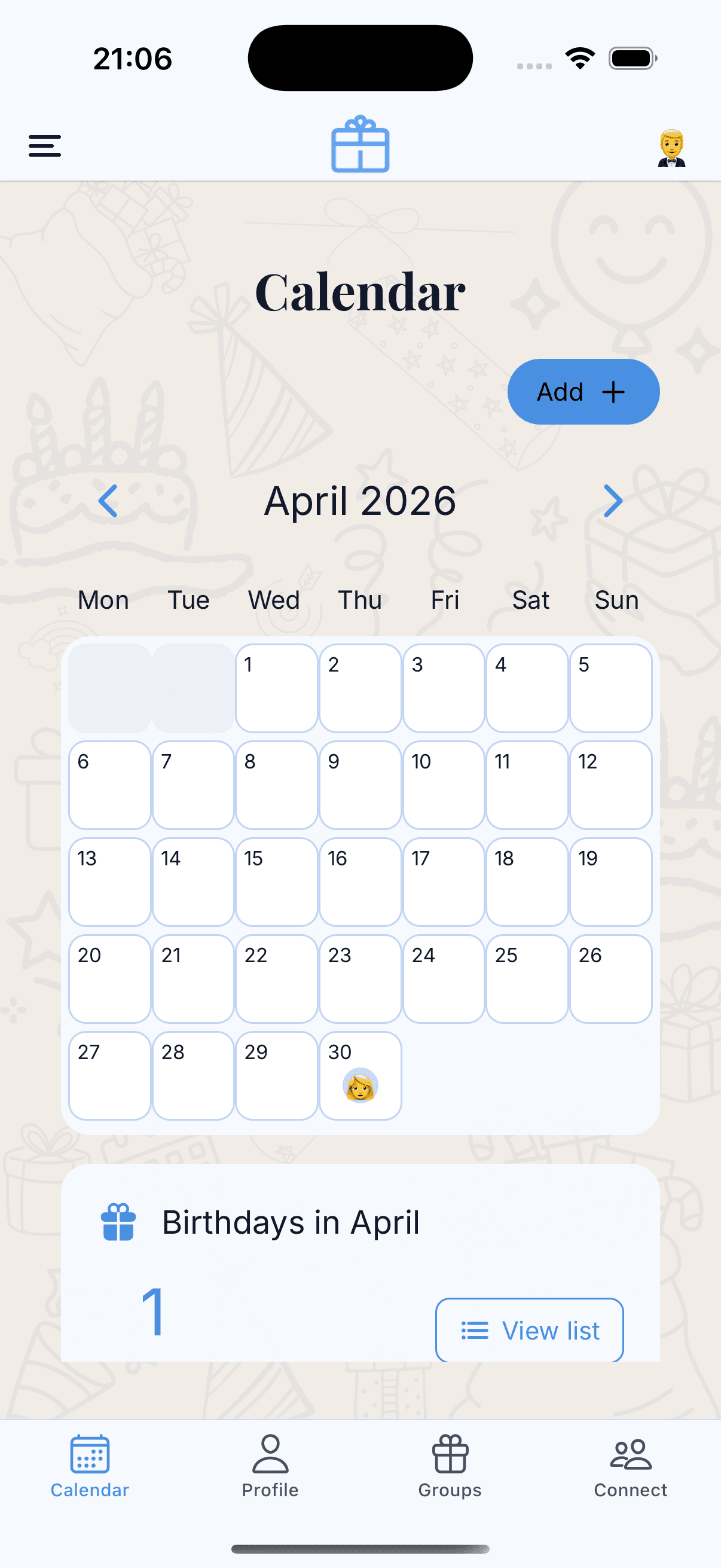 Regalos App Calendar